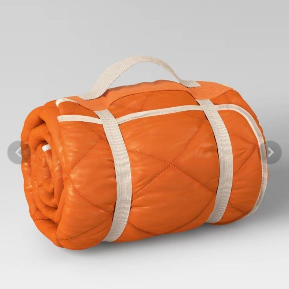 On the Go Collection Quilted Checkered Throw Blanket Orange - Room Essentials -